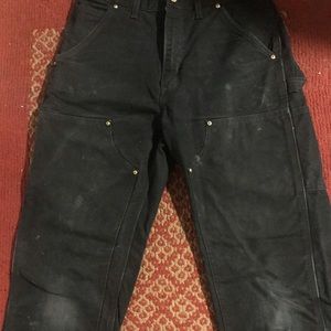 Black Carhartt 30x32 Loose Original Fit Dbl Knee
